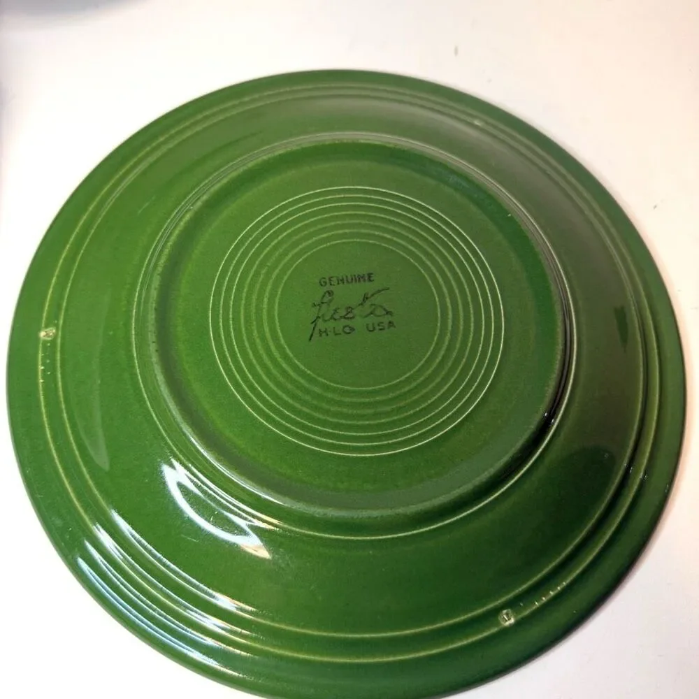 Vintage‎ Fiesta Forest Green 9” Plate & 7” Salad Plate FLAW